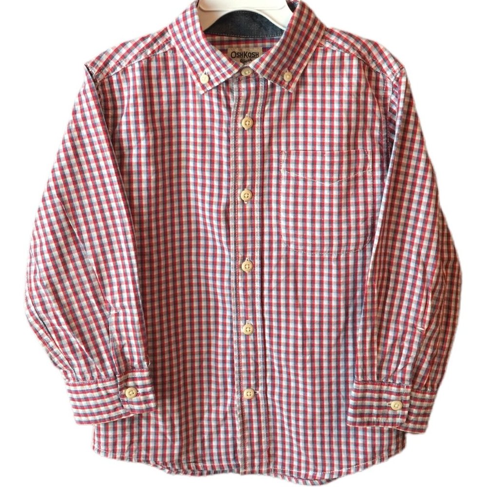 OshKosh B'Gosh Boys Patterned Long Sleeve Shirt  Size 4